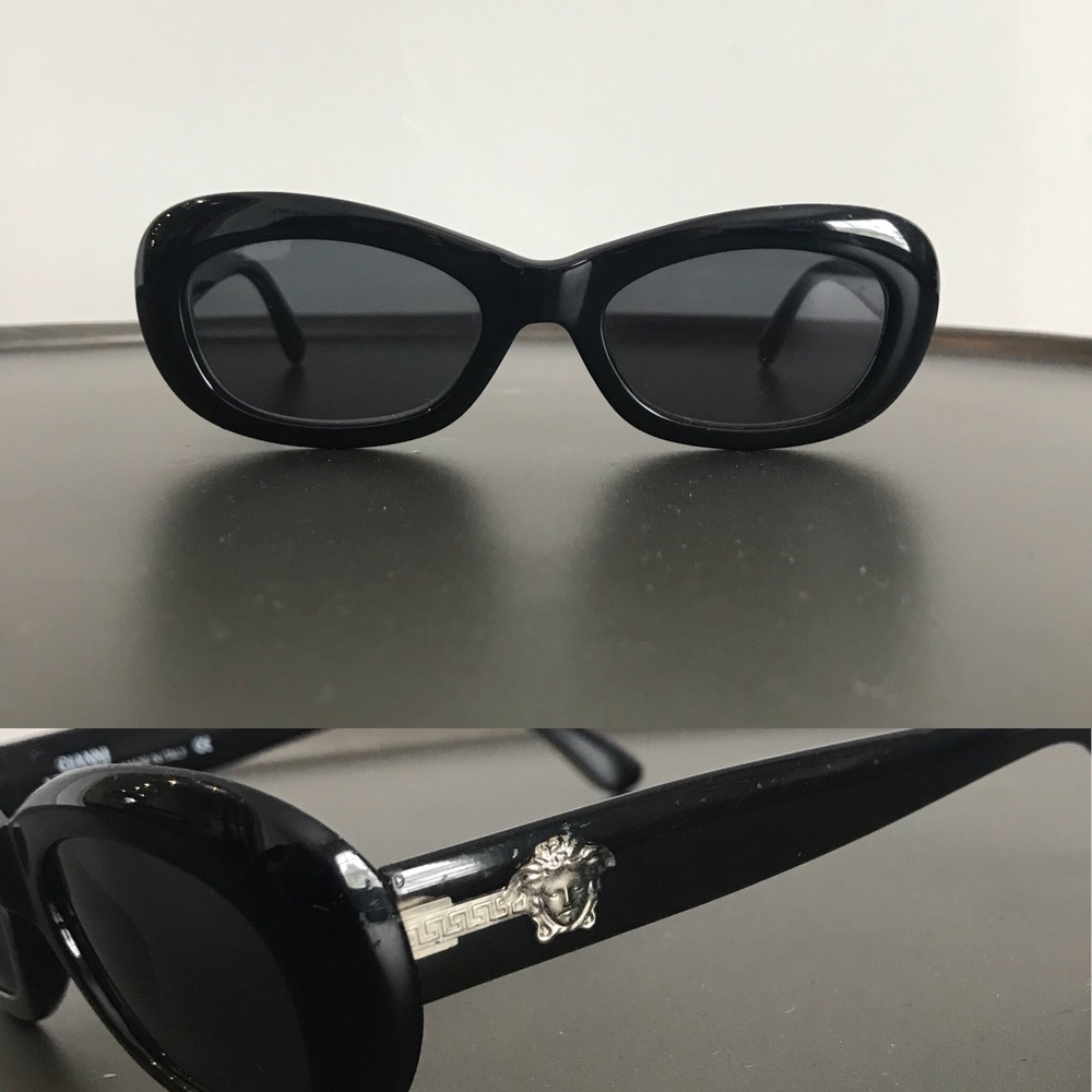 Gianni Versace Vintage S Blk Square Cateye Sunnies